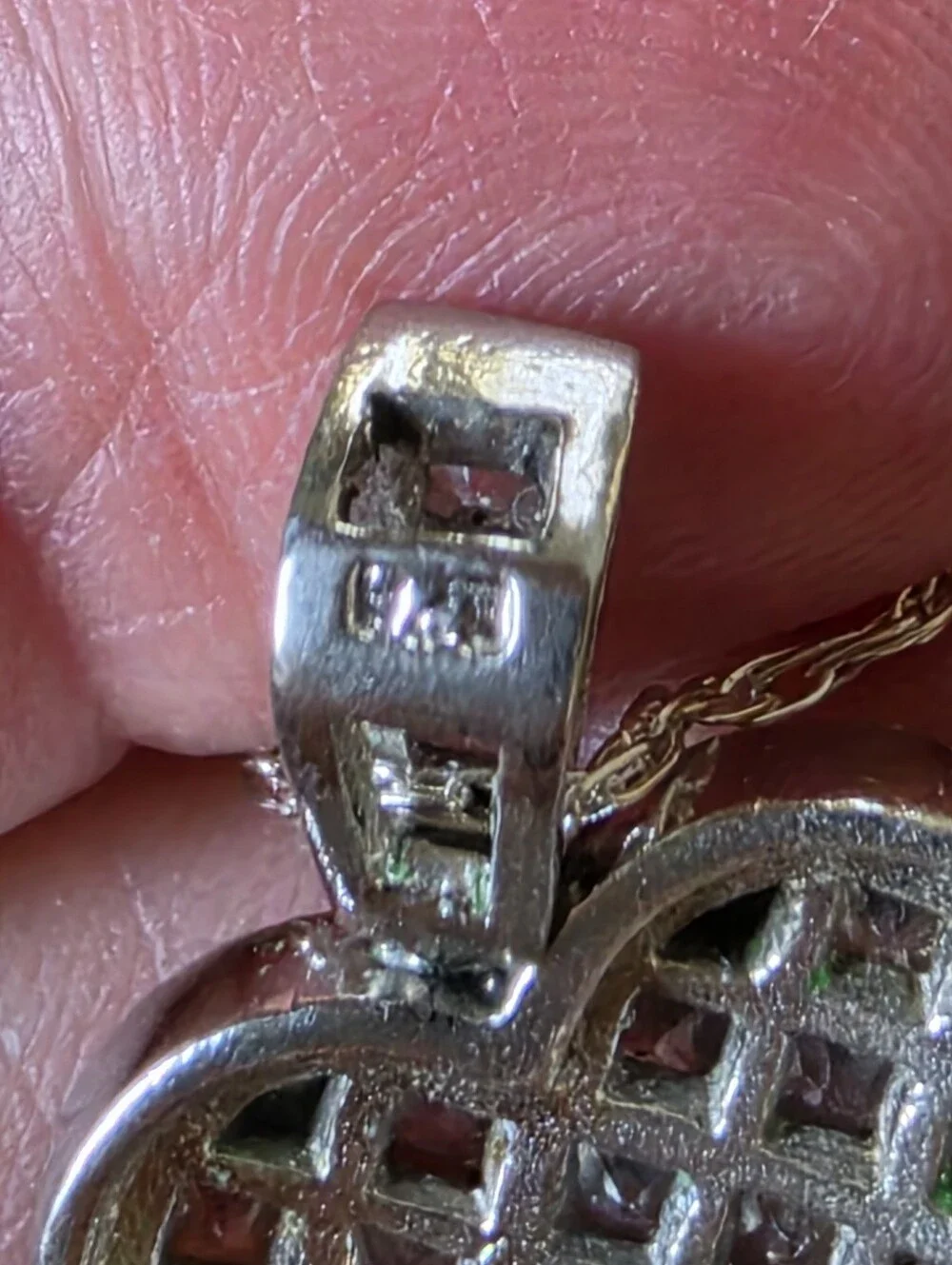 925 Sterling silver heart necklace with Czs